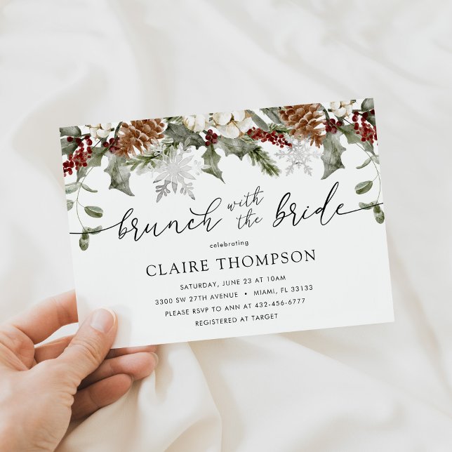 Invitación Brunch Evergreen invernal con ducha de novias (Subido por el creador)
