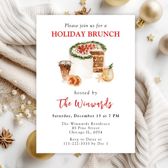 Invitación Brunch feriado de pasteles y galletas navidades (Subido por el creador)