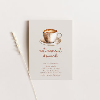 Invitación Brunch Fiesta de Jubilación con Café