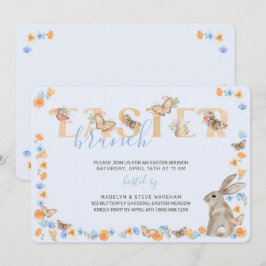 Invitación Brunch floral dulce de ternera y mariposa