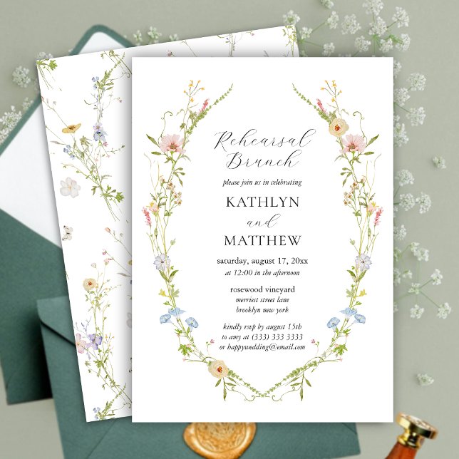 Invitación Brunch Floral Elegante Moderno De Flores Silvestre (Subido por el creador)