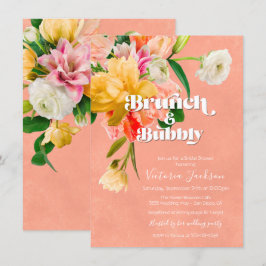 Invitación Brunch floral en flor de audaz y brillante