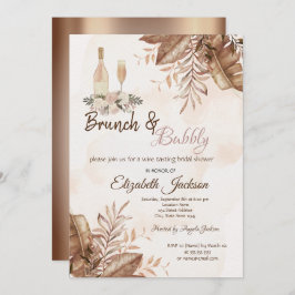 Invitación Brunch floral otoñal exótico y ducha de novias bur