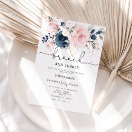 Invitación Brunch floral ruidoso y burbujeante ducha de novia