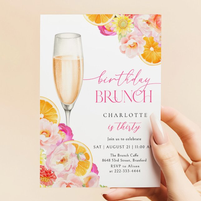 Invitación Brunch floral y brunch de cumpleaños (Subido por el creador)