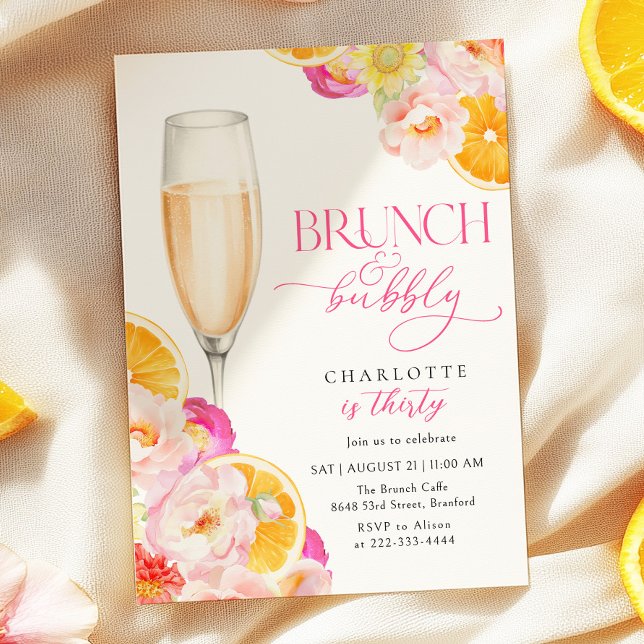 Invitación Brunch floral y brunch de cumpleaños (Subido por el creador)