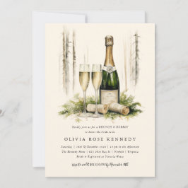 Invitación Brunch forestal encantado y ducha de novia burbuje