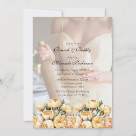 Invitación Brunch fotográfico amarillo con mantequilla en arc