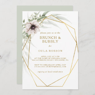 Invitación Brunch geométrico de oro de Eucalyptus