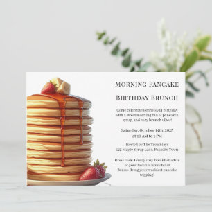Invitación Brunch matutino de cumpleaños de Pancake   Cozy We