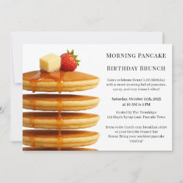 Invitación Brunch matutino de cumpleaños de Pancake | Cozy We