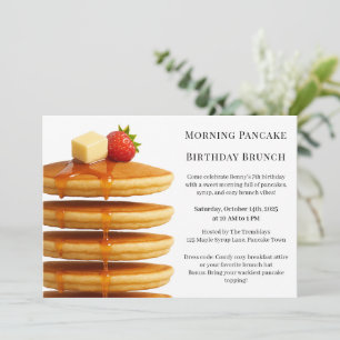 Invitación Brunch matutino de cumpleaños de Pancake   Cozy We