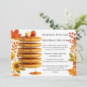 Invitación Brunch matutino de cumpleaños de Pancake   Cozy We