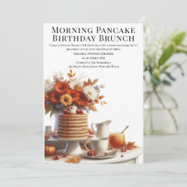 Invitación Brunch matutino de cumpleaños de Pancake | Cozy We