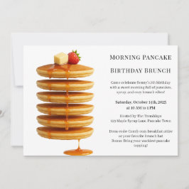 Invitación Brunch matutino de cumpleaños de Pancake | Cozy We