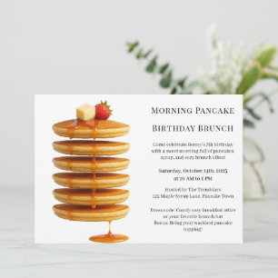 Invitación Brunch matutino de cumpleaños de Pancake   Cozy We