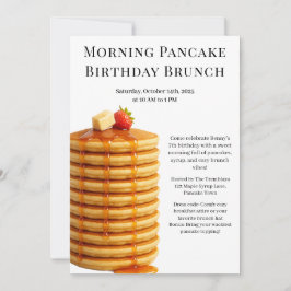 Invitación Brunch matutino de cumpleaños de Pancake | Cozy We