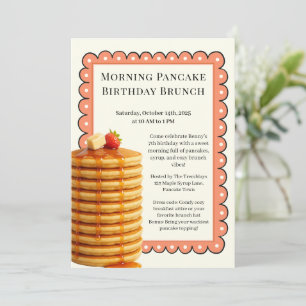 Invitación Brunch matutino de cumpleaños de Pancake   Cozy We