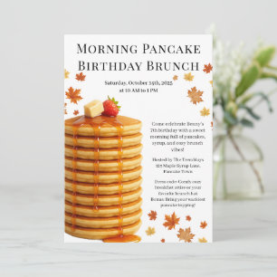 Invitación Brunch matutino de cumpleaños de Pancake Cozy We