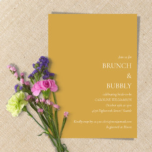 Invitación Brunch Minimalista con Burbujas para Despedida de