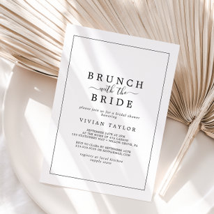 Invitación Brunch minimalista con la ducha de novia