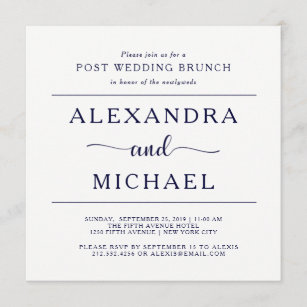 Invitación Brunch minimalista de la boda del poste de la