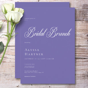 Invitación Brunch Mínimo Clásico Purple & White Bridal