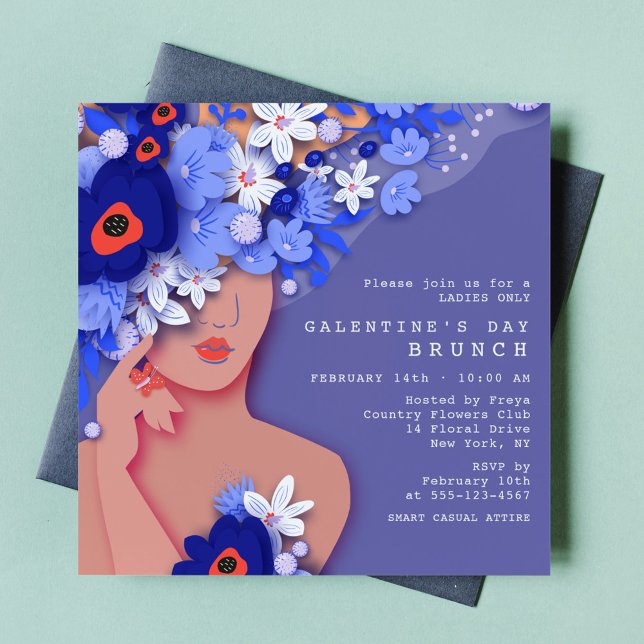 Invitación Brunch moderno de bronce de Galentine (Subido por el creador)