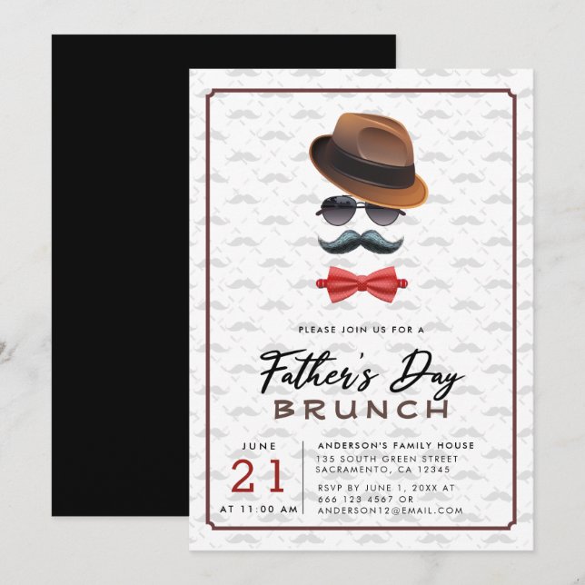 Invitación Brunch moderno del Día del Padre (Anverso / Reverso)