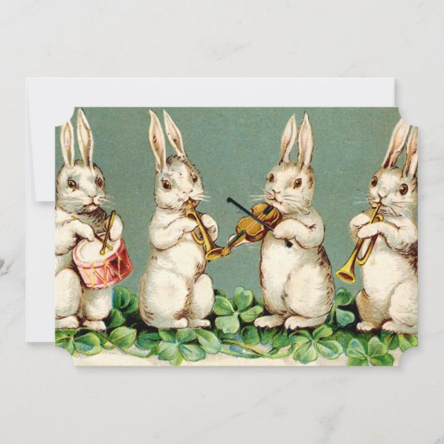 Invitación Brunch musical dulce de Pascua de los conejitos (Anverso)