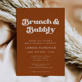 Invitación Brunch Naranja retro y burbujeante con estilo