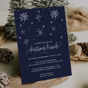 Invitación Brunch, Navidades de copos de nieve de la Marina