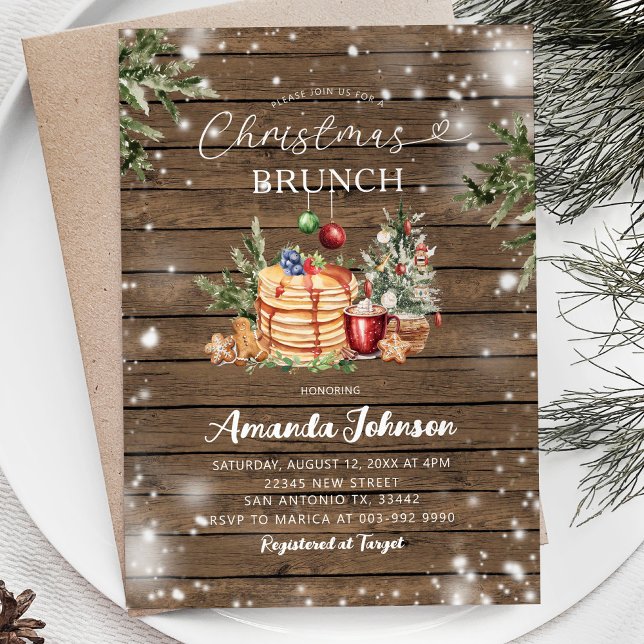 Invitación Brunch, Navidades de la fiesta de feriados del pan (Subido por el creador)