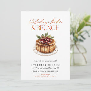 Invitación Brunch Navideño de Acuarela y Horneado