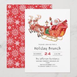 Invitación Brunch Navideño de Papá Noel en su Trineo