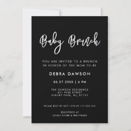 Invitación Brunch negro contemporáneo para bebés