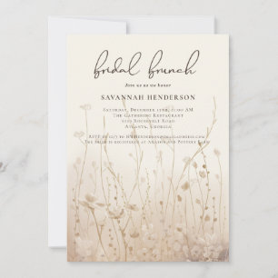 Invitación Brunch Neutral Floral Floral Bridal Shower