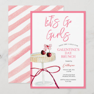 Invitación Brunch nocturno del día de las chicas Cóctel de ce