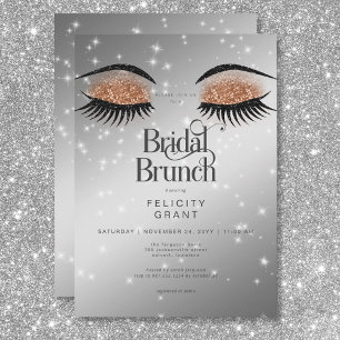 Invitación Brunch Nodal Moderno de Cacao Brown Glam Eyes