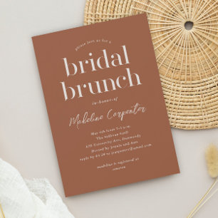 Invitación Brunch Nupcial Boho de Terracota de Tipo Moderno