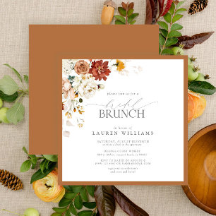 Invitación Brunch nupcial botánico Naranja de óxido