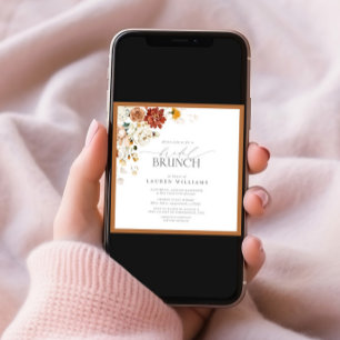 Invitación Brunch nupcial botánico Naranja de óxido