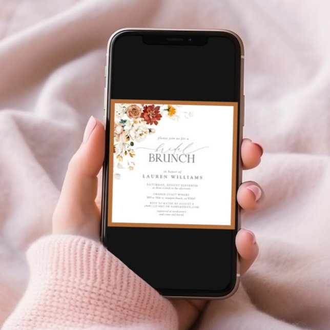 Invitación Brunch nupcial botánico Naranja de óxido (Subido por el creador)