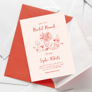 Invitación Brunch Nupcial con Letra a Mano Caprichosa