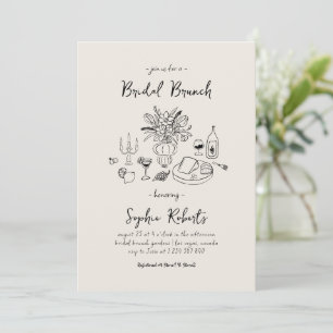 Invitación Brunch Nupcial con Letra a Mano Caprichosa