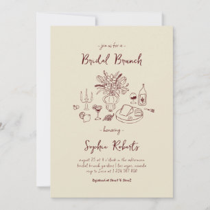 Invitación Brunch Nupcial con Letra a Mano Dibujada Caprichos