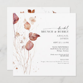 Invitación Brunch nupcial cuadrado de otoño y ducha de burbuj