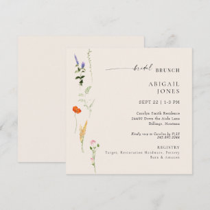 Invitación Brunch Nupcial de Acuarela de Verano Floral