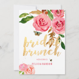 Invitación Brunch nupcial de color floral de PixDezines/DIY