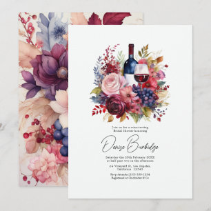 Invitación Brunch Nupcial de Degustación de Vinos Florales Bu